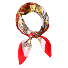 Latest design 90*90cm fashion women stocked designs handmade twill silk scarf shawl